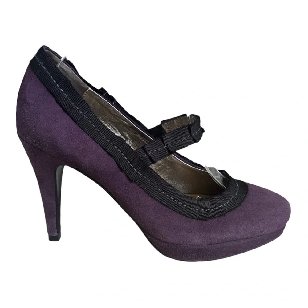 Boden Purple Suede Mary Jane Round Toe Pumps Size 36